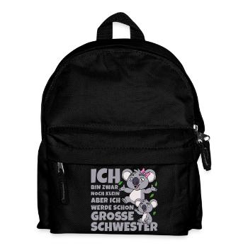 Große Schwester Koala Koalas Geschwister Mädchen - Kinder Rucksack - Schwarz - Vorne