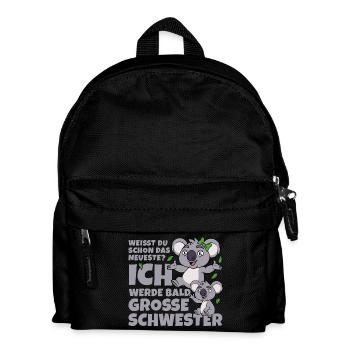 Bald Große Schwester Koala Geschwister Mädchen - Kinder Rucksack - Schwarz - Vorne