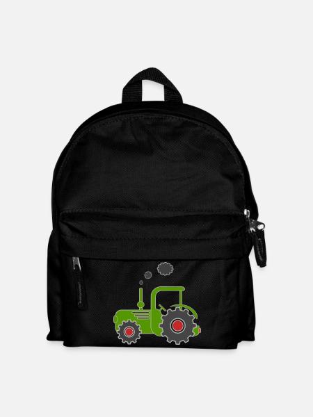 Grüner Traktor - Kinder Rucksack - Schwarz