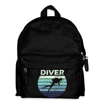 Taucher Tauchen - Kinder Rucksack - Schwarz - Vorne