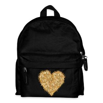 Heart of straw in bright golden yellow shades - Kids' Backpack - black - Front