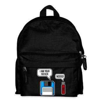 Retro Tech Vater Enthüllung - Kinder Rucksack - Schwarz - Vorne