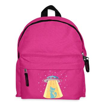 Humorous UFO cat print - Kids' Backpack - fuchsia - Front