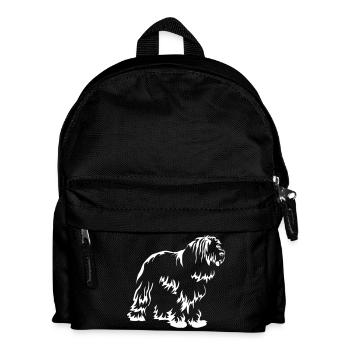 Bearded Collie "Black Edition" - Kinder Rucksack - Schwarz - Vorne