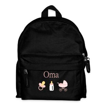 Oma Geburt Mädchen Vorlage personalisierbar - Kinder Rucksack - Schwarz - Vorne