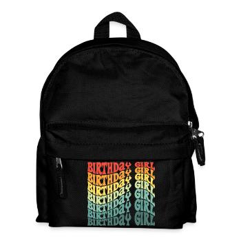 Anniversaire Fille Groovy Rétro Vintage Anniversaire - Sac à dos Enfant - noir - Devant