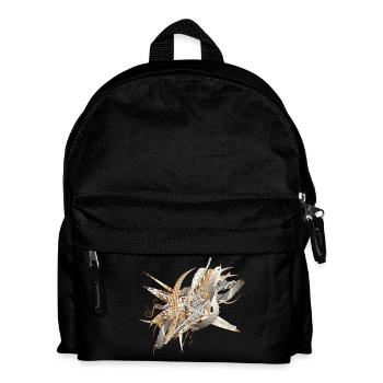 motif artistique en filigrane fait de rubans et de plumes - Sac à dos Enfant - noir - Devant