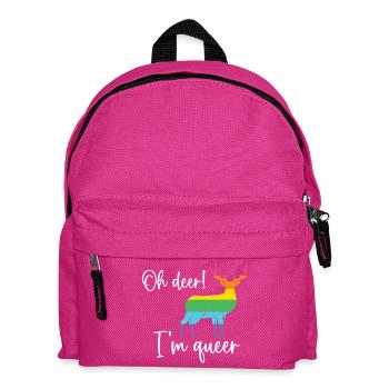 Pride Month LGBTQ - Oh Deer I'm Queer! - Kids' Backpack - fuchsia - Front