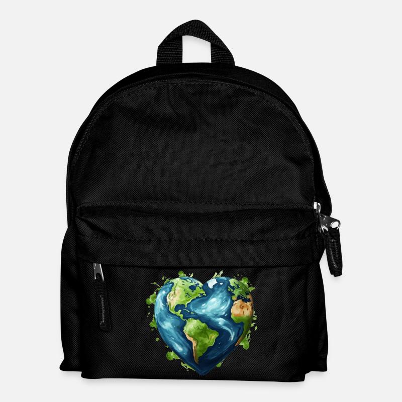 Liebe unsere Erde - Kinder Rucksack - Schwarz