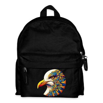 Seagull decorated with Mandalas - Kids' Backpack - black - Front
