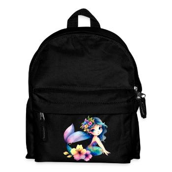 Petite Sirène avec des Fleurs - Sac à dos Enfant - noir - Devant