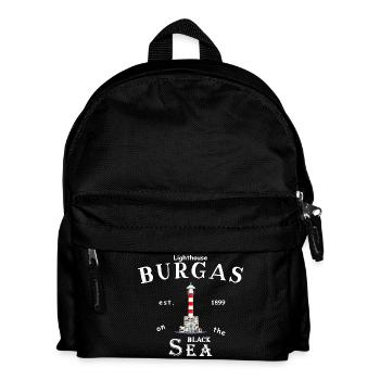 Bulgaria, lighthouse port of Burgas. Black Sea - Kids' Backpack - black - Front