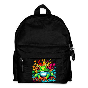 Frosch - Kinder Rucksack - Schwarz - Vorne