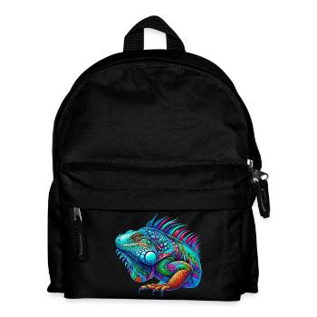 Leguan - Kinder Rucksack - Schwarz - Vorne
