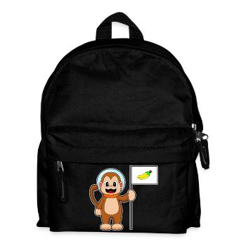 Affe Astronaut Weltraum - Kinder Rucksack - Schwarz - Vorne
