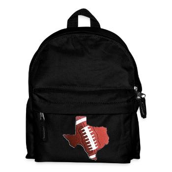 Echter Football in der Texas State Landkarte - Kinder Rucksack - Schwarz - Vorne