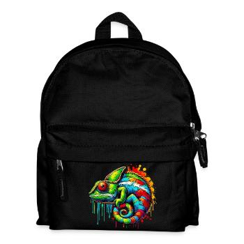Chamäleon - Kinder Rucksack - Schwarz - Vorne