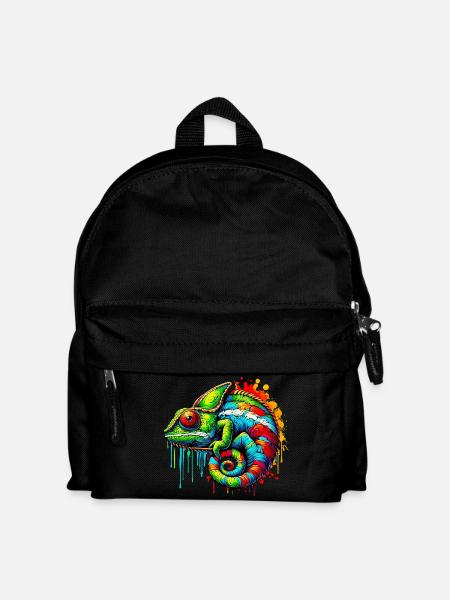 Chamäleon - Kinder Rucksack - Schwarz