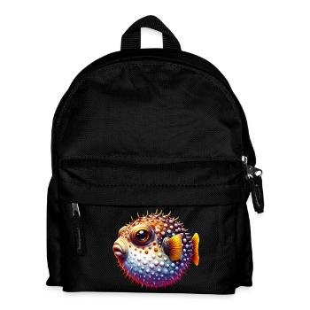 Kugelfisch - Kinder Rucksack - Schwarz - Vorne