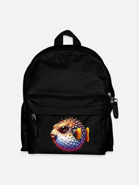 Kugelfisch - Kinder Rucksack - Schwarz