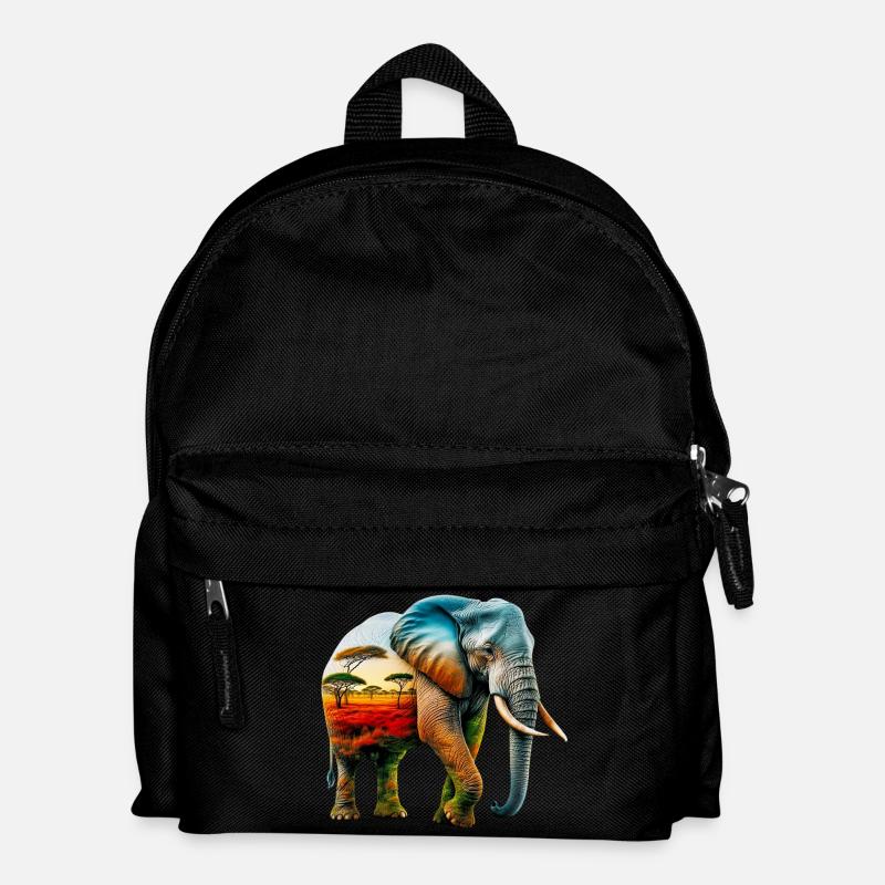 Elefant - Kinder Rucksack - Schwarz