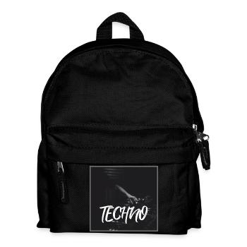 Energetic techno design with DJ motif - Kids' Backpack - black - Front