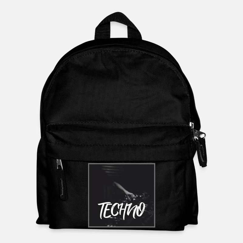 Energiegeladenes Techno-Design mit DJ-Motiv - Kinder Rucksack - Schwarz