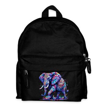 Elefant - Kinder Rucksack - Schwarz - Vorne