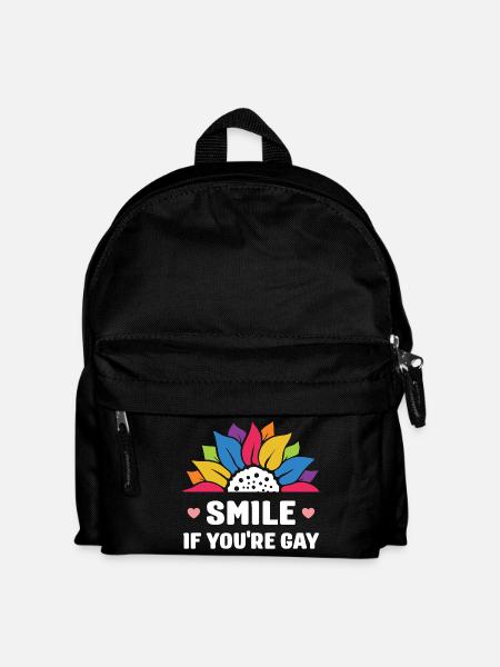LGBT Pride Month - Lächeln Sie, wenn Sie schwul sind - Kinder Rucksack - Schwarz