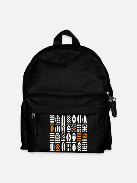 Abstrakte Surf- und Wellenmuster - Kinder Rucksack - Schwarz
