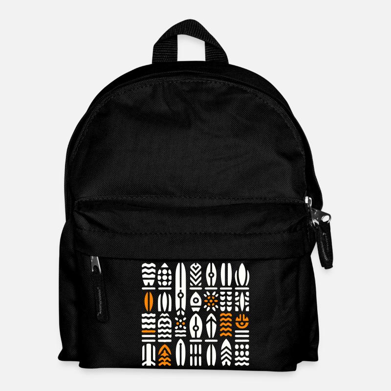 Abstrakte Surf- und Wellenmuster - Kinder Rucksack - Schwarz
