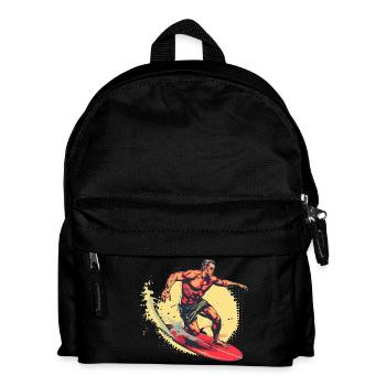 Surfer Grafik - Kinder Rucksack - Schwarz - Vorne
