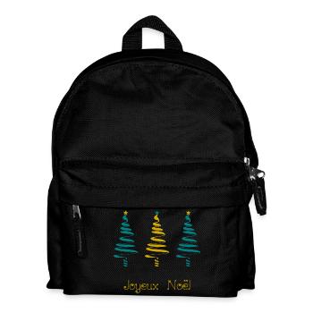 NOËL. MERRY CHRISTMAS. SAPIN. BONNE ANNEE - Sac à dos Enfant - noir - Devant