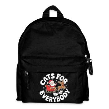 Weihnachten Katzen Katzendame Katzenmama Lustig - Kinder Rucksack - Schwarz - Vorne