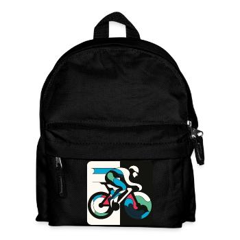 Cyclist on road bike triathlete gift - Kids' Backpack - black - Front