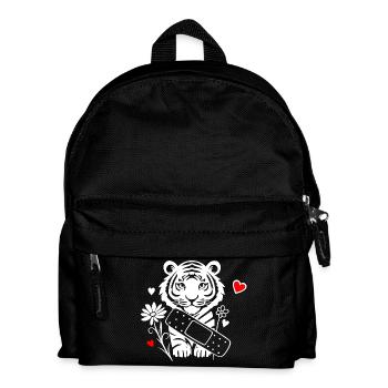 Tiger with plasters and flowers - Get well soon - Kids' Backpack - black - Front