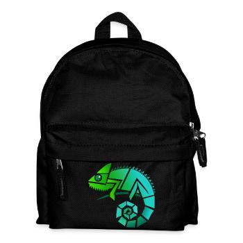 Chamäleon Illustration - Kinder Rucksack - Schwarz - Vorne