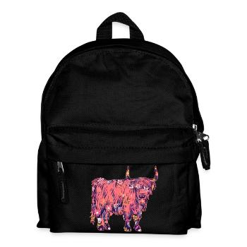 Kuh Rind Hochlandrind - Kinder Rucksack - Schwarz - Vorne
