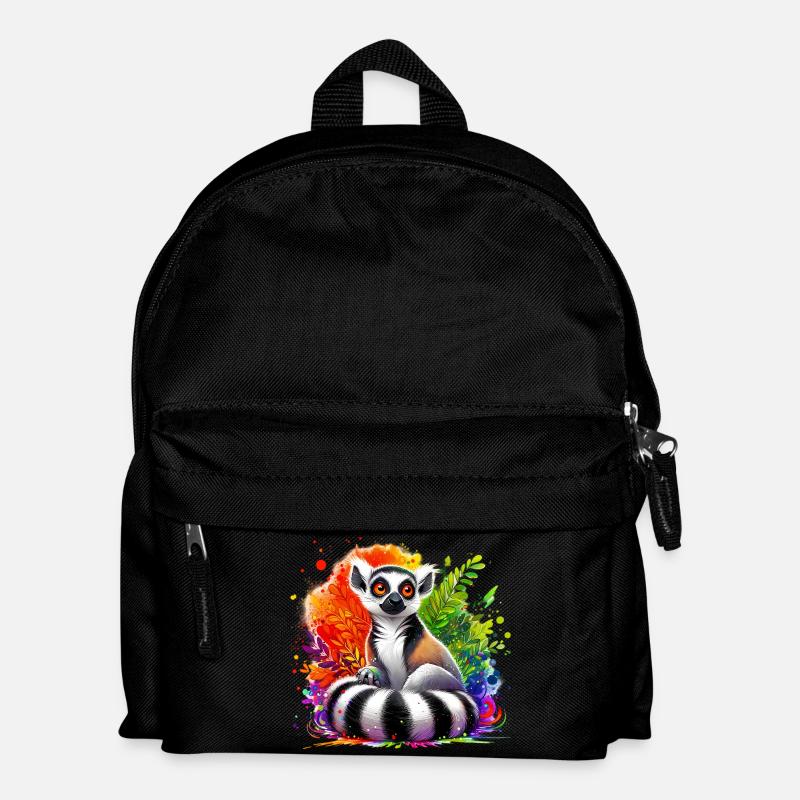 Lemur - Kinder Rucksack - Schwarz