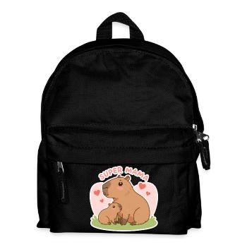 Super mama Capybara - Kids' Backpack - black - Front