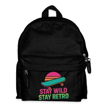 Stay Wild Retro Skate - Kinder Rucksack - Schwarz - Vorne