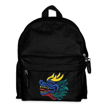 The smile of the blue Chinese dragon - Kids' Backpack - black - Front