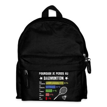 idée cadau badminton Drôle Homme Humour Badminton - Sac à dos Enfant - noir - Devant