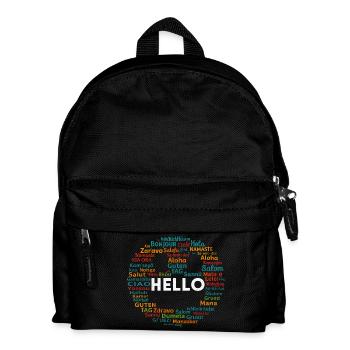 Beginnen Sie mit Hello Different World Language Learning - Kinder Rucksack - Schwarz - Vorne