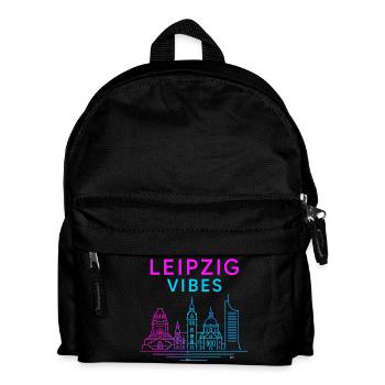 Leipzig Neon Vibes - Kinder Rucksack - Schwarz - Vorne