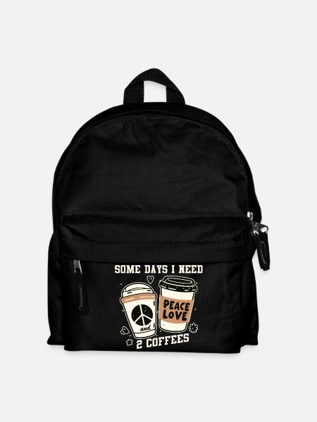 Frieden und Kaffee: Zwei Kaffees - Kinder Rucksack - Schwarz