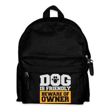 Chien Bienvenu Méfiez-vous Propriétaire Avertissement Humour Protéger - Sac à dos Enfant - noir - Devant