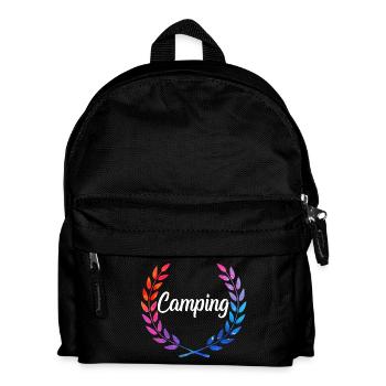 Camping Farblaurel Script - Kinder Rucksack - Schwarz - Vorne
