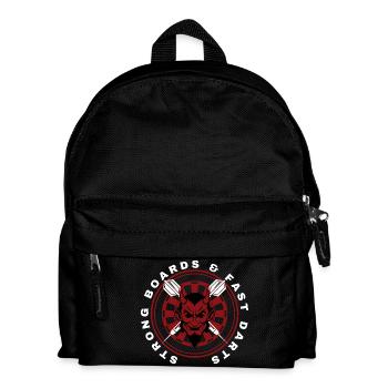 Darts, bullseye, dartboard and devil. - Kids' Backpack - black - Front