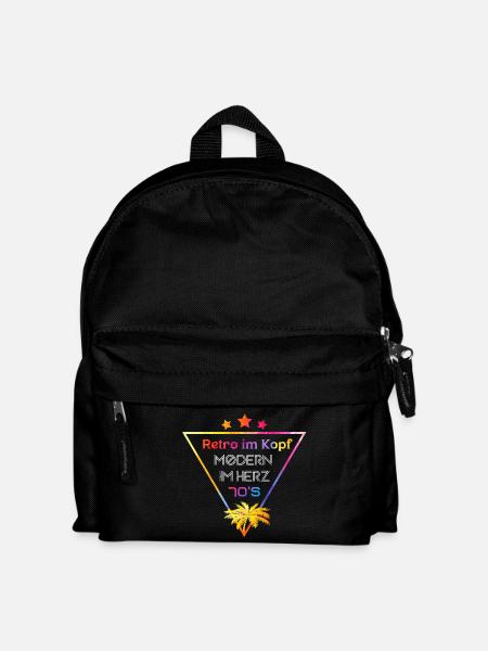 Retro in the head Modern in the heart 70s - Kids' Backpack - black